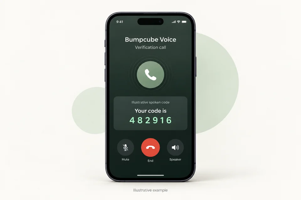 Illustrative automated voice verification call on a smartphone